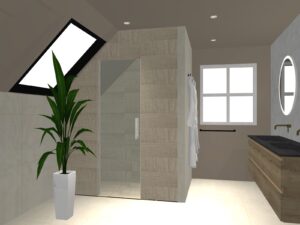 sauna, interieurontwerp, mijanou interieur, kleur, materialen, natuursteen, keramische tegels, verlichting, hout, inbouwspots, vloeren